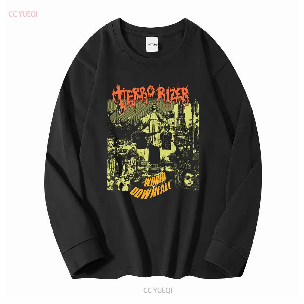 Terrorizer world downfall T-Shirt Death Metal Grindcore Carcass Napalm Lang- oder Kurzarm Vintage Gewaschene Streetwear