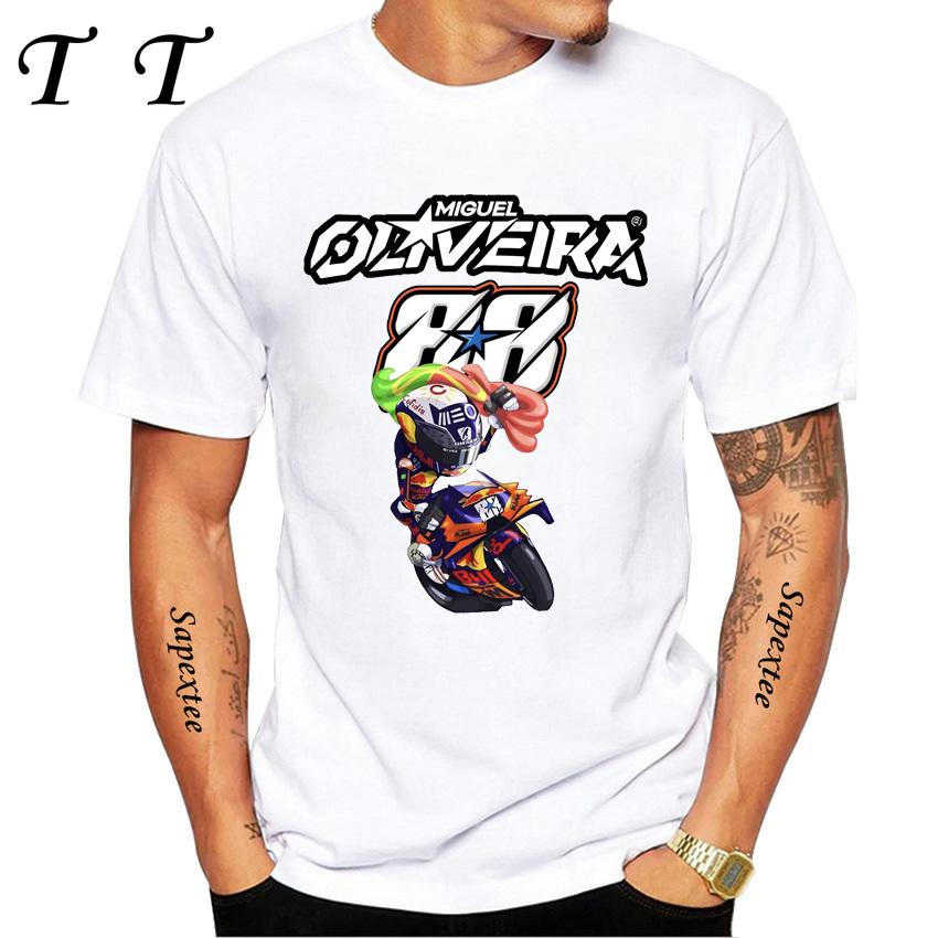 

Miguel Oliveira 88 Race Riding T-Shirt New Men Short Sleeve Hip Hop Sport Boy Casual Tees Motorcycle Riding White Tops 3XL
