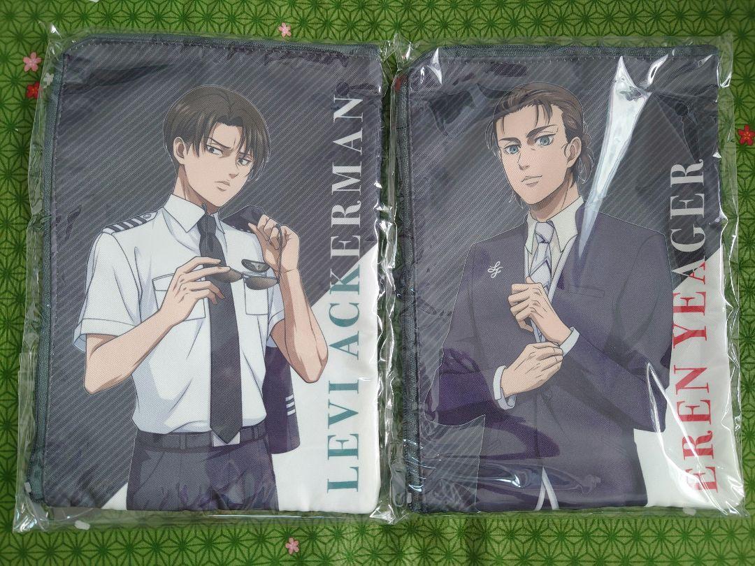 

[USED] Attack on Titan Star Flyer Flat Pouch Eren Levi