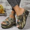 Crocodile Leather Buckle Flip-flops for Women Suitable for Summer Thick-soled with Removable Insoles