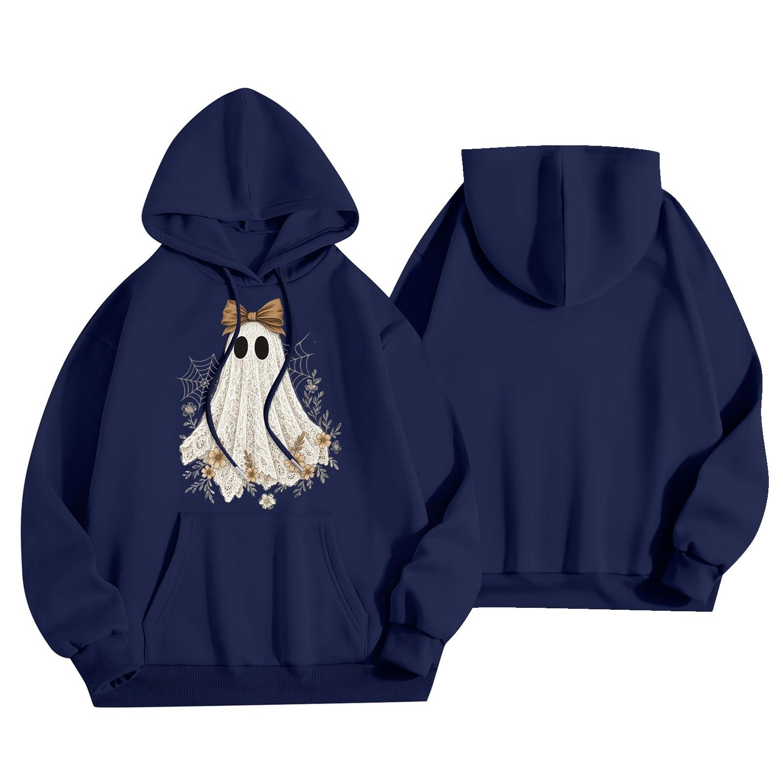 

Женский модный легкий пуловер с длинным рукавом и карманами, худи с принтом XXL