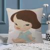 YYoshitomo Nara Art Lovely melancholy Pillow Sofa Decorative Home Doublesided Printing Short Plush Cute Cushion Cover