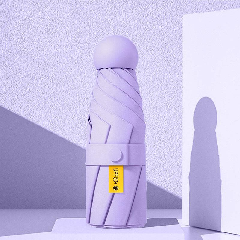 UV Protective Black Folding Sun Umbrella - Anti-Ultraviolet Women's Sunshade with Custom Logo