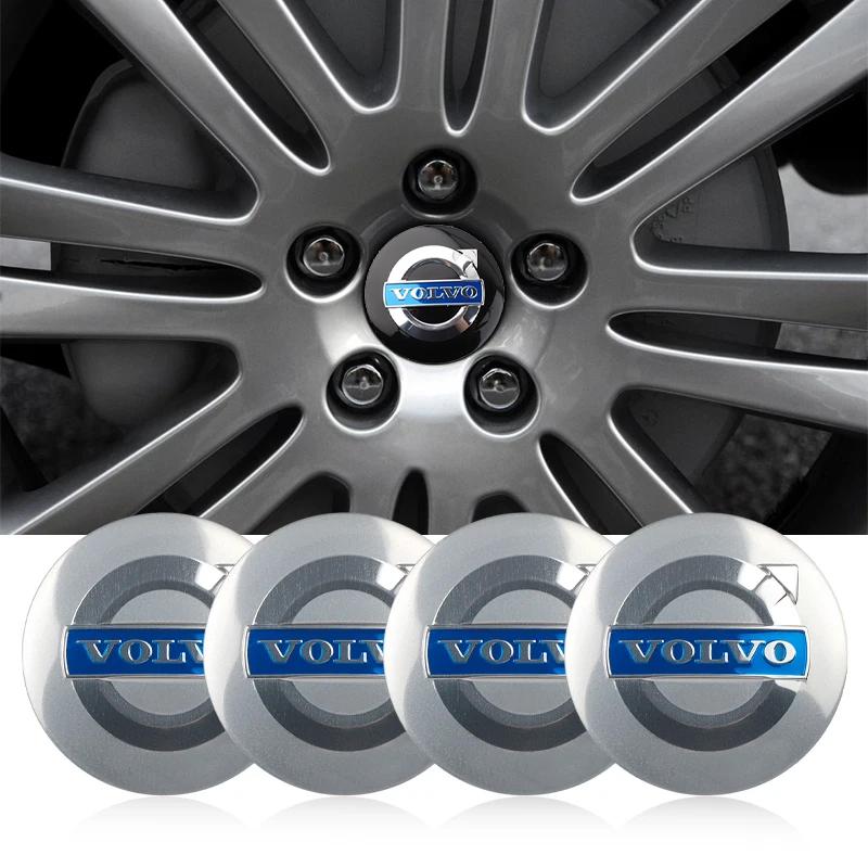 56MM 4Pcs Car Logo Wheel Hub Center Sticker Accessories For Volvo ES90 EC40 EX40 EM90 XC90 V90 V60 XC60 V40 S80 S60 S90 C40 XC40