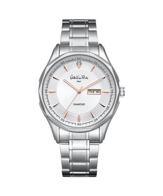 [Valentino Rudy] Valentino Rudy Doğal Elmas Erkek Metal Saat VR1120B-WTWTM