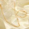 Fashionable Minimalist Titanium Steel Necklace for Women, Clavicle Chain, 18K Gold Stainless Steel Bracelet, Stylish Versa