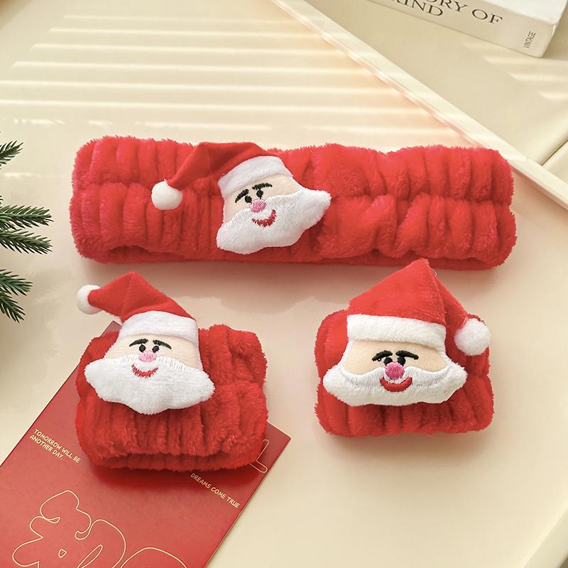 Soft Warm Santa Claus Headband Joyful Christmas Tree Wristband Creative Hairband Home Party Supplies Hair Accessories