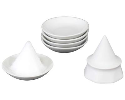 Octagonal Salt Set: Unglazed Octagonal Salt Bowl and 5 Round Plates