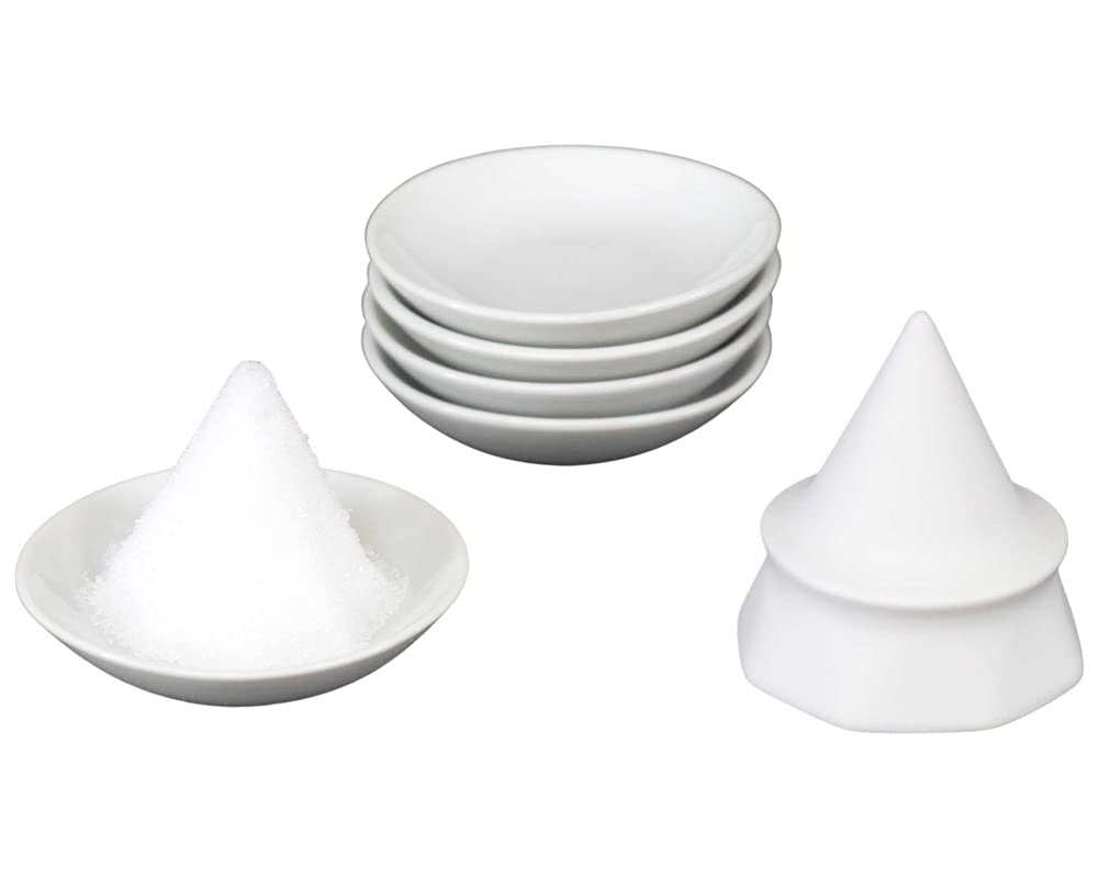 

Octagonal salt set: unglazed octagonal salt bowl and 5 round plates