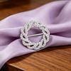 Vintage Scarf Ring Rotary Flower Rhinestone Brooch Pin for Women 3-Slot Adjustable Elegant Scarf