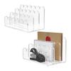 Acrylic 3-Slot Mail Organizer Desktop Clear File Classifier with Scalloped Design Vertical File Holder Desk Organizer