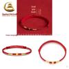 Pulseira Quadrada de Açúcar de Ouro Puro 999 com Contas Douradas e Fio Vermelho - Presente de Ano do Zodíaco para Mulheres