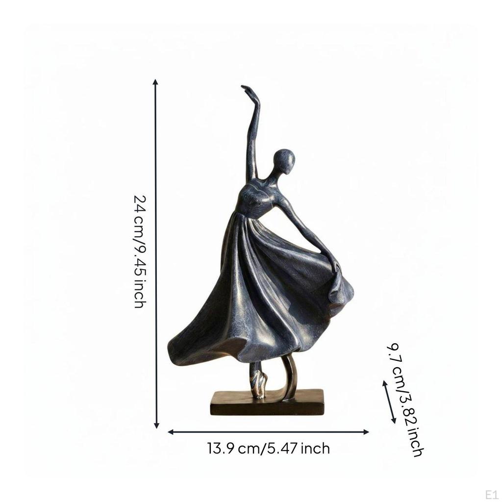 Abstract Dancer Sculpture Minimalist Design Ballerina Figurine Elegant Accent Dancing Girl Statue