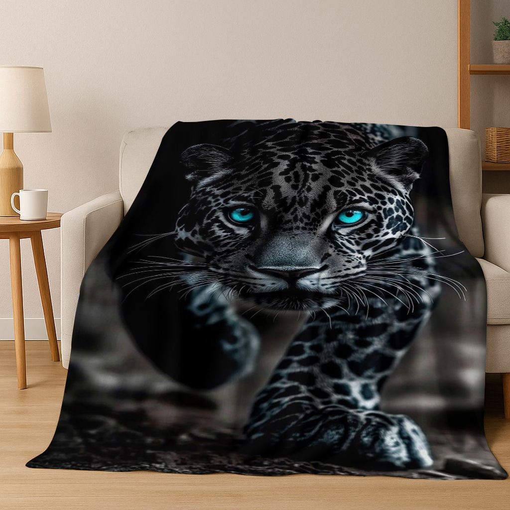 26 Style Wild Animal Leopard Cheetah Beast Cartoon Flannel Blanket,Cozy Soft Throw Blanket for Home Bedroom Bed Sofa Cover Kids