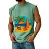 Men's Sleeveless Casual Muscle Tank Top Summer Beach 2D Graphic Print Lightweight Breathable Athletic Shirt for Outdoor Sports