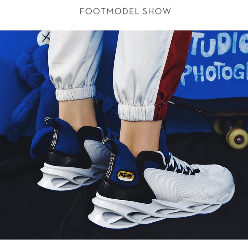 Men's High-top Sole Sneakers Breathable Knit Non-slip Shock Absorbing Casual Sports Shoes