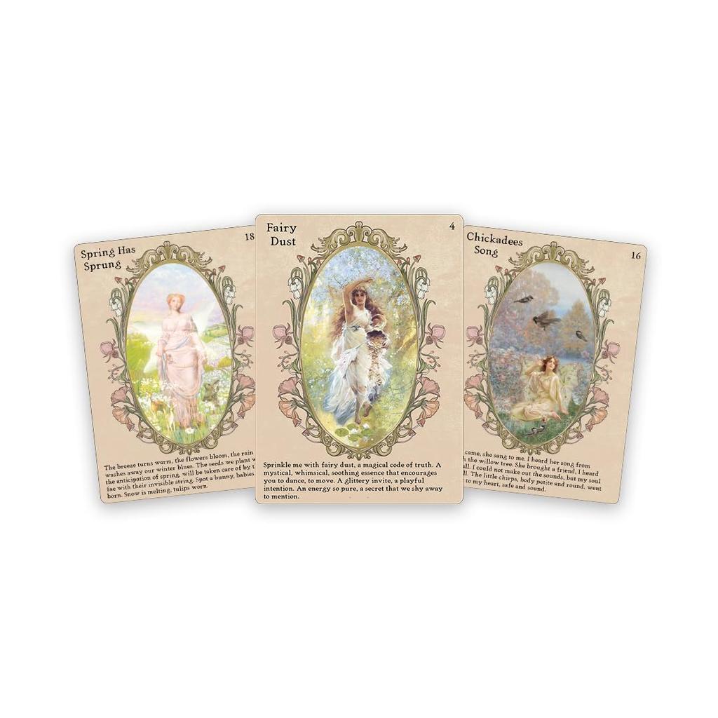 Kancharo 33-Card Oracle Tarot Card Set [Sisters of the Fae] Includes Japanese Oracle Card Basic Instructions & Pouch (Authentic)