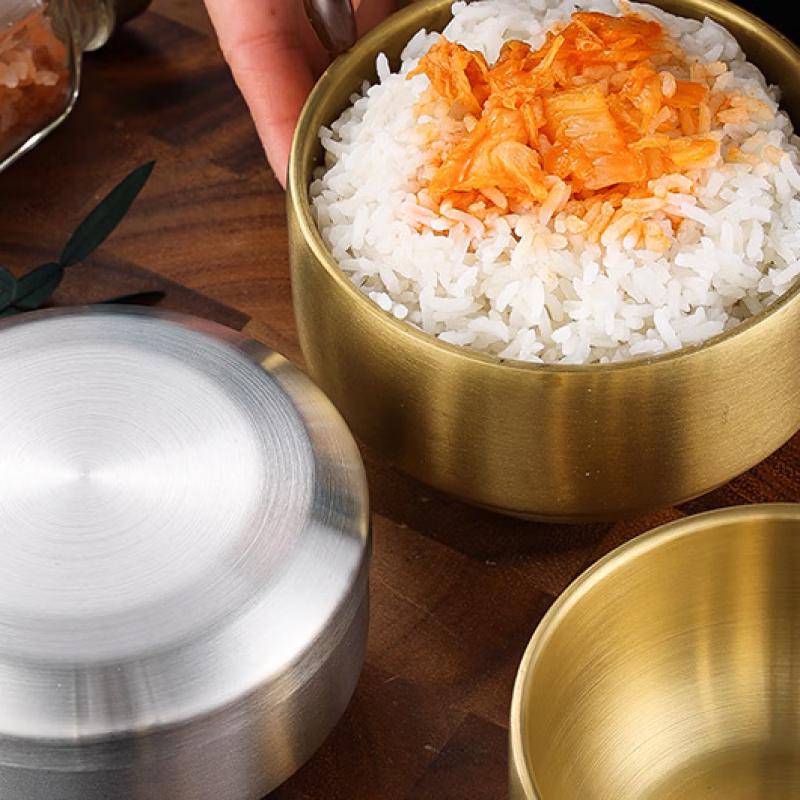 ZISIZ 304 Stainless Steel Double-Layer Salad & Rice Bowl