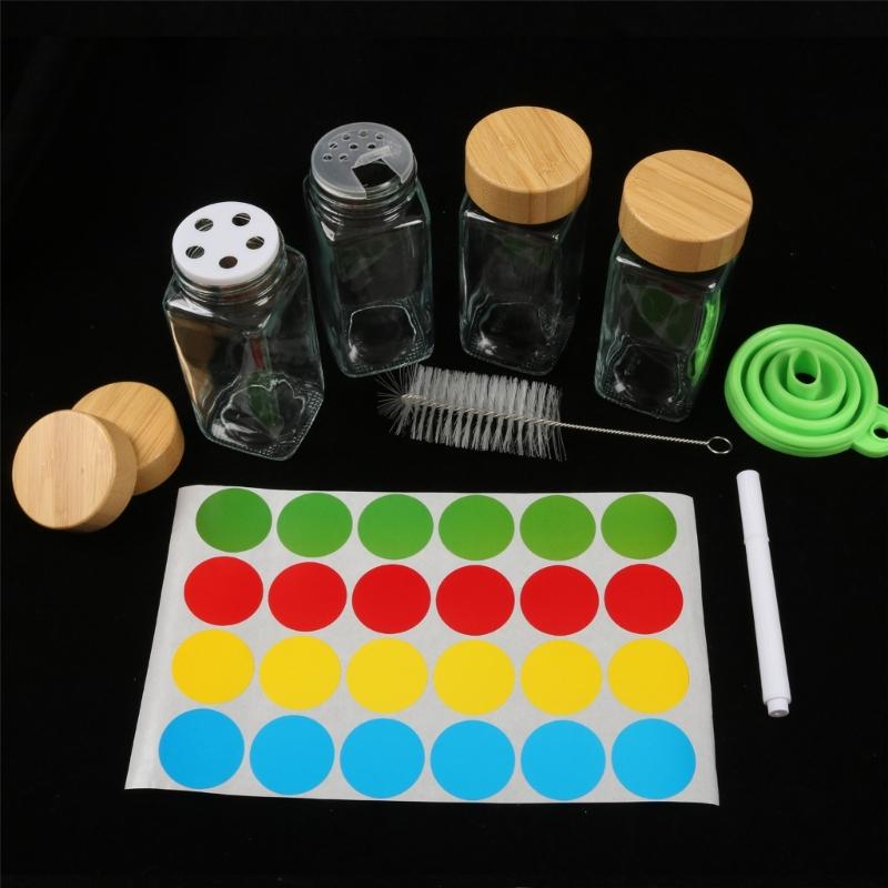 12 PCS Versatile Seasoning Jar Practical Glass Bottles Seasoning Containers Glass Bottle for Different Cooking Needs