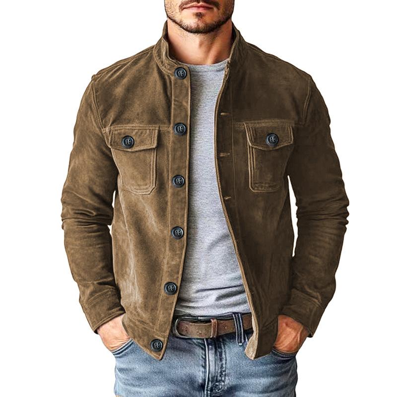 New men's casual European and American men's jackets, new imitation suede jackets