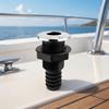 Marine Drain Fitting 1 Inch Boat Deck Drain Outlet with Straight Threaded Body, Nylon Construction and Stainless Steel Outer Trim for Hull Repair