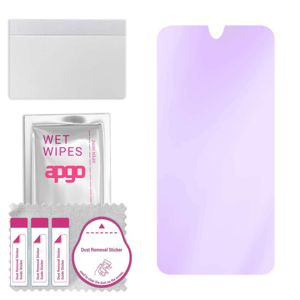 apgo Anti-Blue 9H Hybrid protective glass compatible with Motorola Moto G7 Plus, flexible nano glass, great replacement for tempered glass, scratch-re