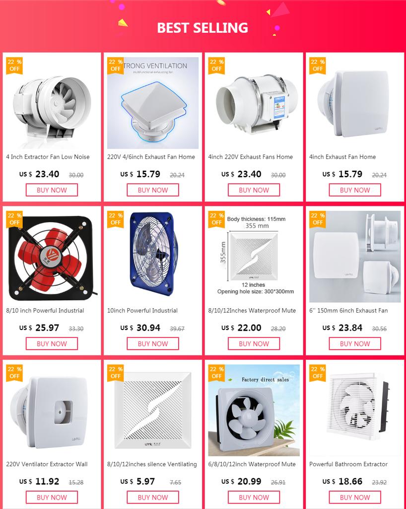 6 Inch Duct Fan Air Ventilator Pipe Ventilation Exhaust Fan Mini Extractor Bathroom Toilet Wall Fan Duct Fan