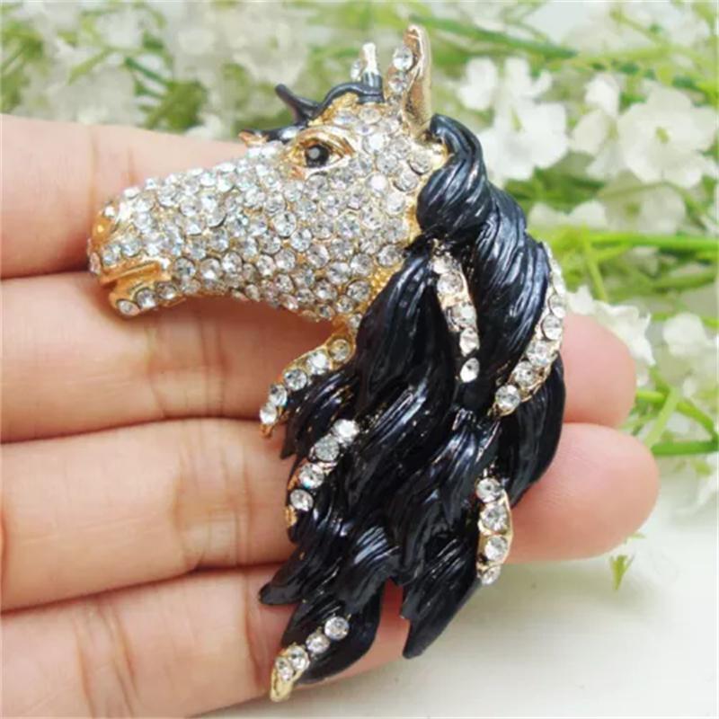 Vintage Women Girls Heavy Industry Crystal Animal Brooch Pin Fashion Luxury Shiny Boutique Rhinestone Badges Corsages For Lady