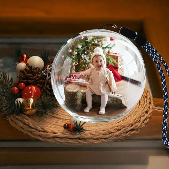 2.7" Memory Sphere Lamp Christmas Clear Ball Video Player 3D Memory Orb Lamp Personalized Uploadable Videos Photos Gifts for Christmas Anniversary