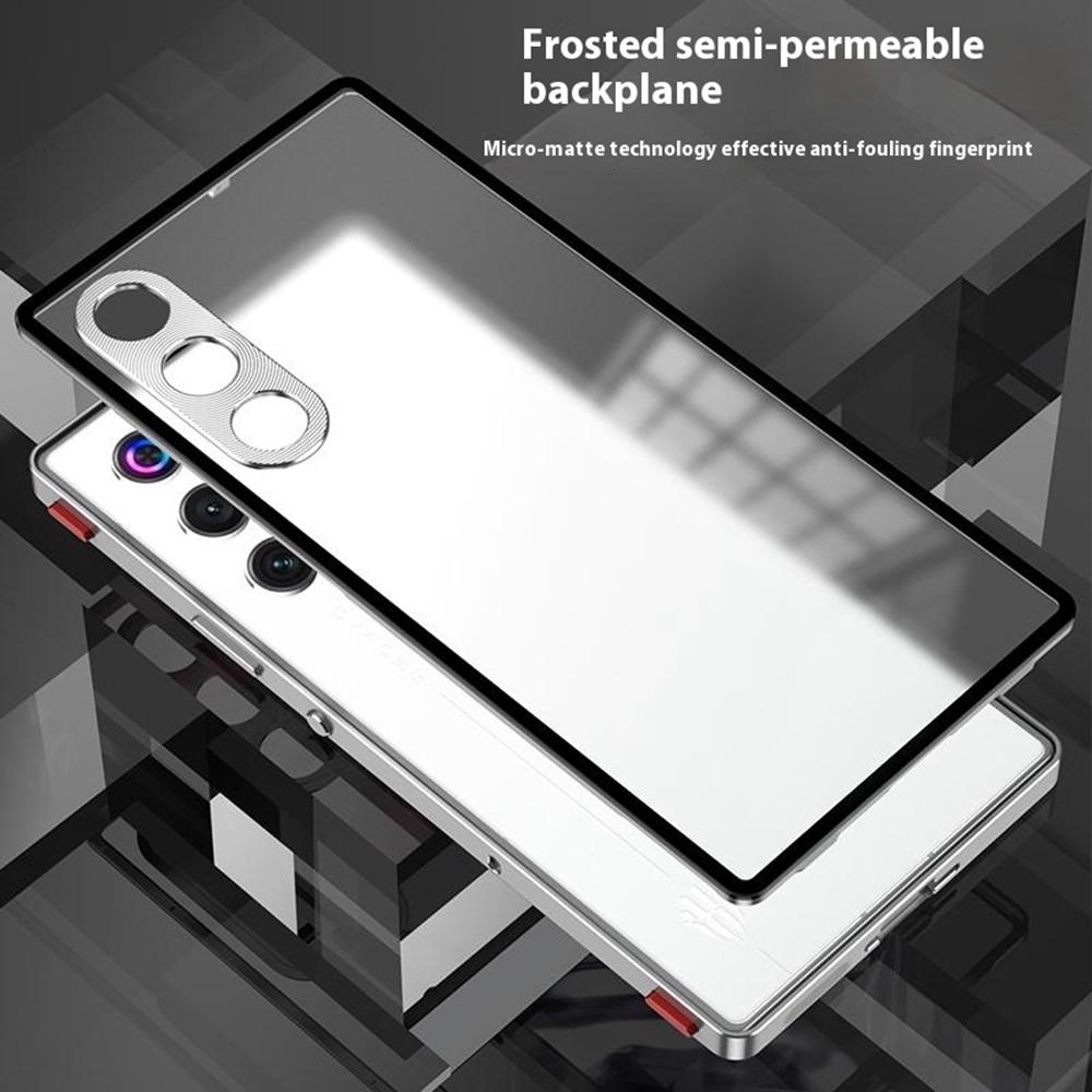 For ZTE nubia Redmagic 10 Air 5G Case Metal Frame Matte PC Back Phone Cover with Snap Button