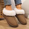 Fashion Flat Snow Boots Winter New Round Toe Deep Mouth Suede Spliced Soft Sole Anti-Slip Wear-Resistant Cotton Boots