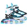 SOHAPI Inline Skates for Children, Roller Skates, 4-Stage Size Adjustment, Fully Illuminated Wheels, Beginner-Friendly, with Storage Bag (Sky Blue, M)