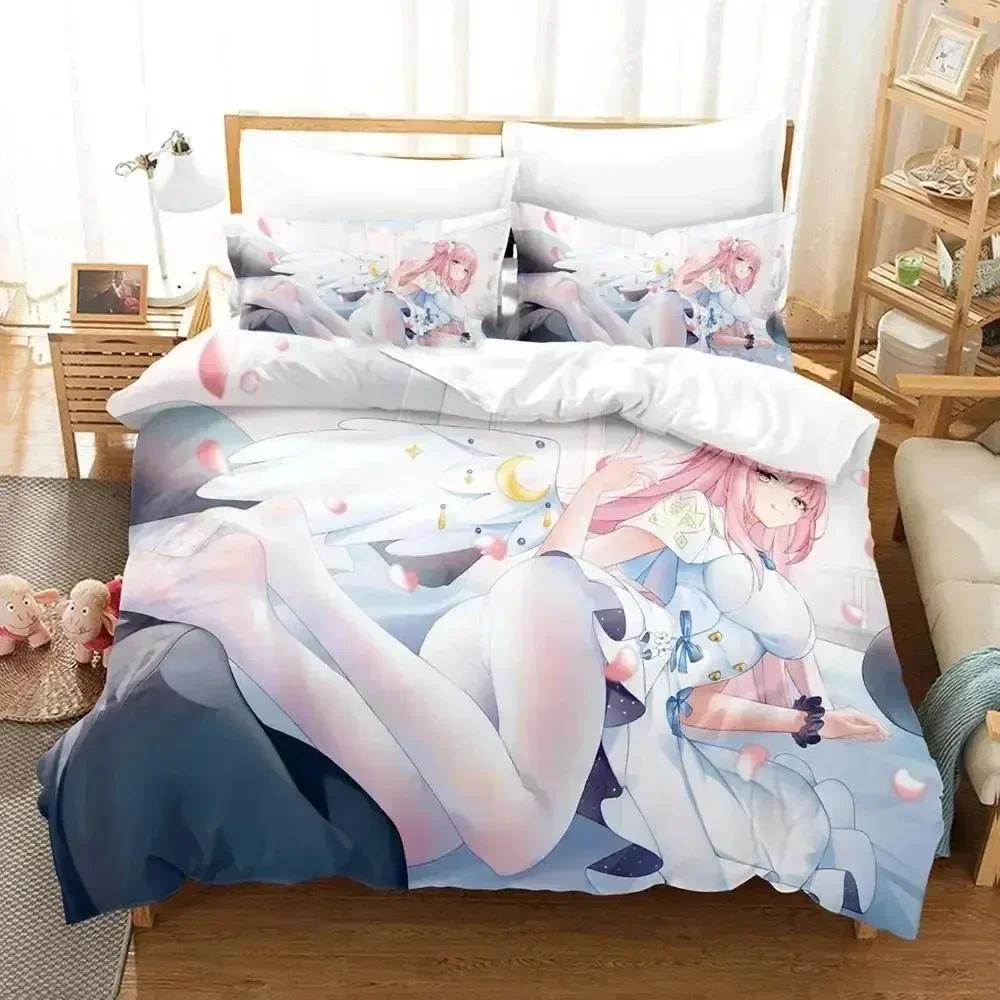 Luxury New 3D Print Anime Misono Mika Blue Archive Bedding Set Duvet Cover Bed Set Quilt Cover Pillowcase Queen Size Boys Adult