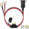 12 awg 12V24V High-power Waterproof Threaded Cigarette Lighter Female Socket Wire for Car and Motorcycle Modification
