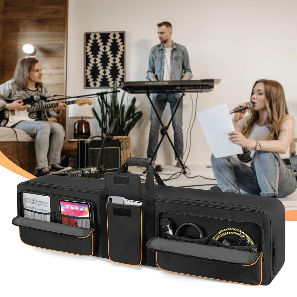 LoDrid Keyboard Case 88 Keys Soft Keyboard Bag Electronic Piano Case with 6 Mats Anti-Slip