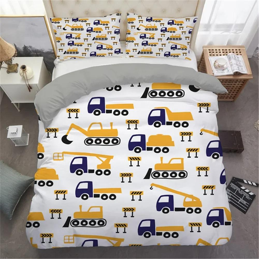 Comfortable Cartoon Pattern Duvet Cover Set With Duvet Cover And Pillowcases King Queen Twin Sizes For All Ages