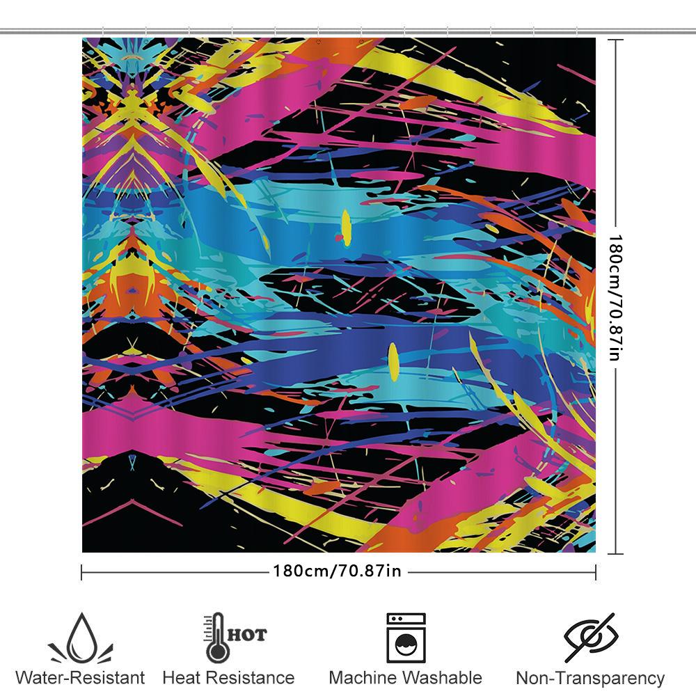 Colorful Shower Curtain With Abstract Design Perfect For Bathroom Decor (128 Characters)