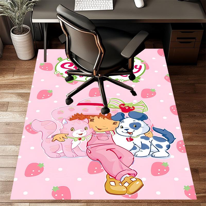 1pc Princess Strawberry (7) Design Printed Area Rug Carpet for Bedroom Living Room Home Decor Rugs Mat Non Slip Mat Rug for Bedside
