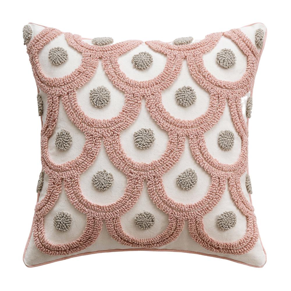 INS Style Geometric Tufted Cushion Cover – Cozy Nordic & Pastoral Decorative Pillowcase for Sofa, Living Room, and Home Ambience