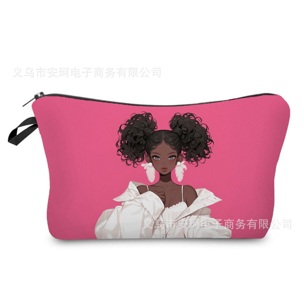 Women Girl Print Cosmetic Bag Toiletries Organize Travel Storage Case 6438