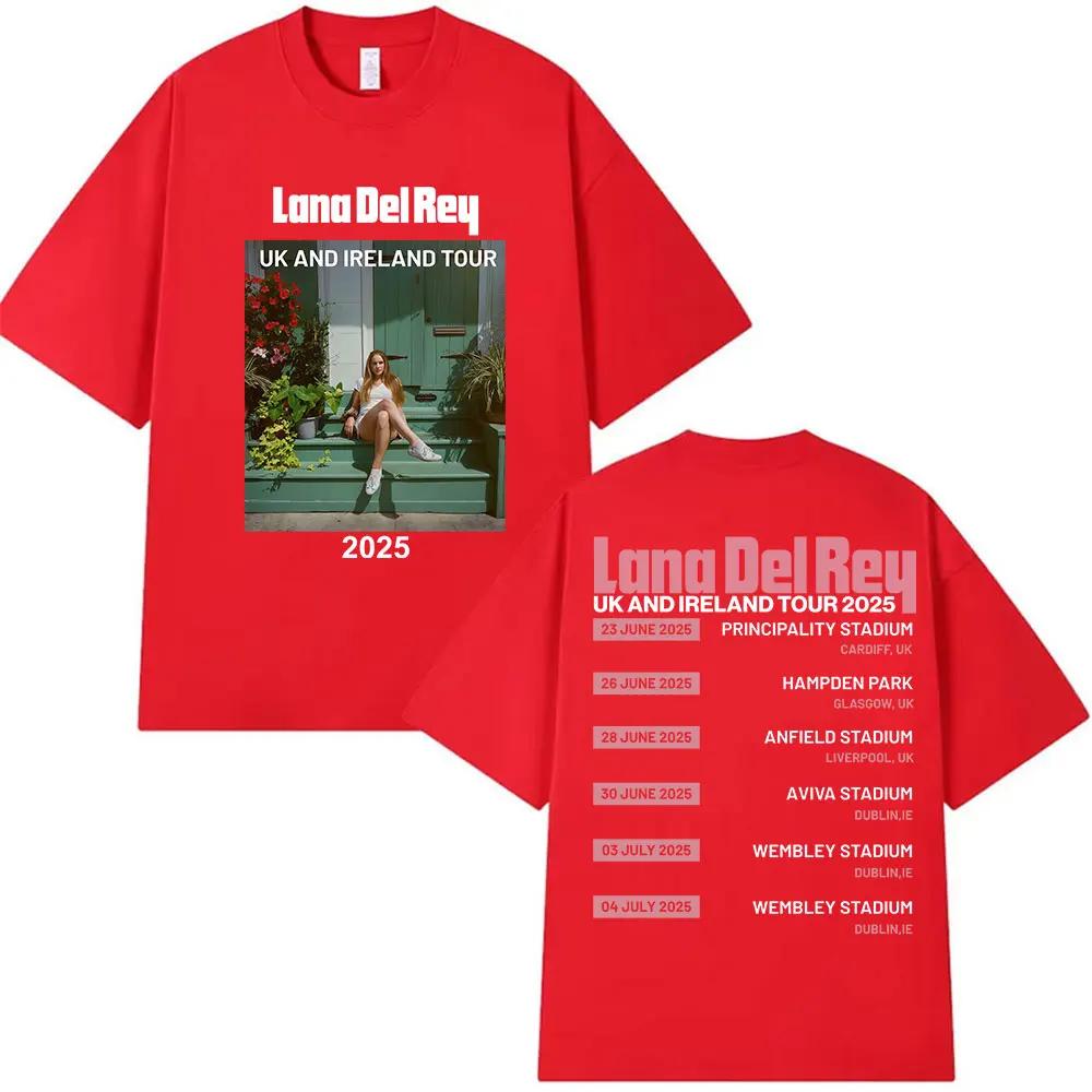 Zpěvačka Lana Del Rey UK a Irsko Turné Nové Album Tričko Unisex Oblečení Oversized Trička Móda Pop Music Krátký Rukáv Trička