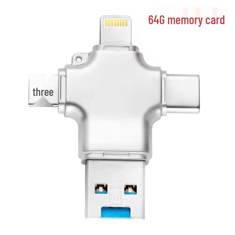 256GB Multi-Function 4-in-1 Card Reader for Apple, Android, Computers, High-Speed 3.0 iPad2 U Disk