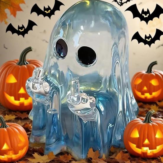 Middle Finger Ghost Mold Halloween Ghost Mold DIY Craft Resin Casting Mold for Paraffin Gel Beeswax Ghost Figurine