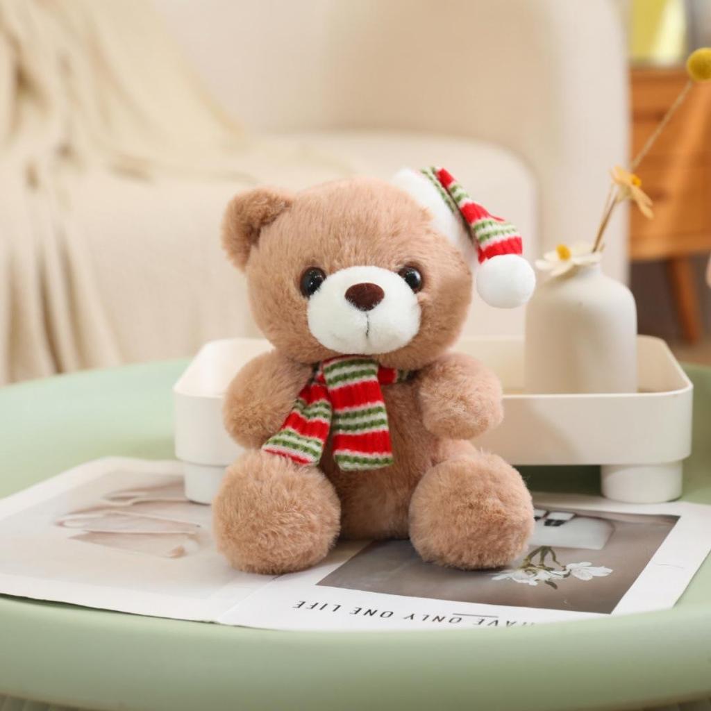 Christmas Teddy Bear with Hat - Cute Plush Doll Gift