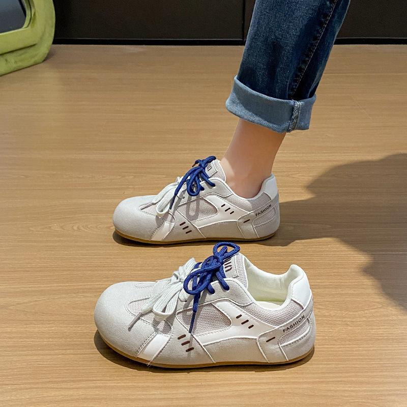Popular Niche Color Matching German Training Shoes Women's 2025 Spring New Inner Height Increase Breathable Forrest Gump Shoes Pair of Shoelaces Versa