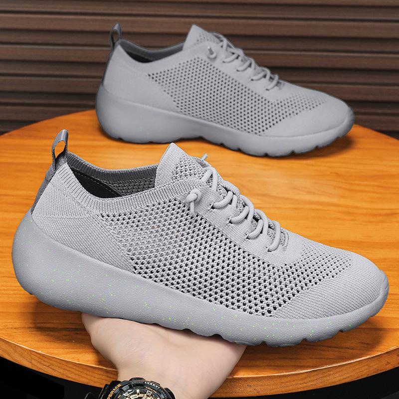 Four Seasons Breathable Flying Weaving Men's Shoes Lightweight Running Shoes Fashion Mesh Shoes Large Size Casual Shoes Women's Sneakers