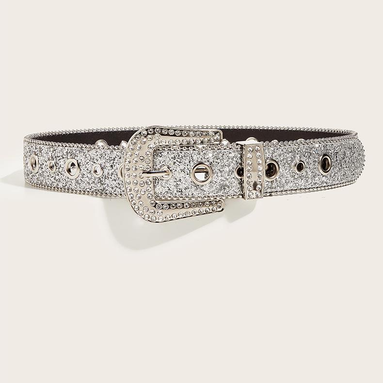 Rhinestone Studded Y2K Punk Belt - Versatile Women's Decoration for Jeans