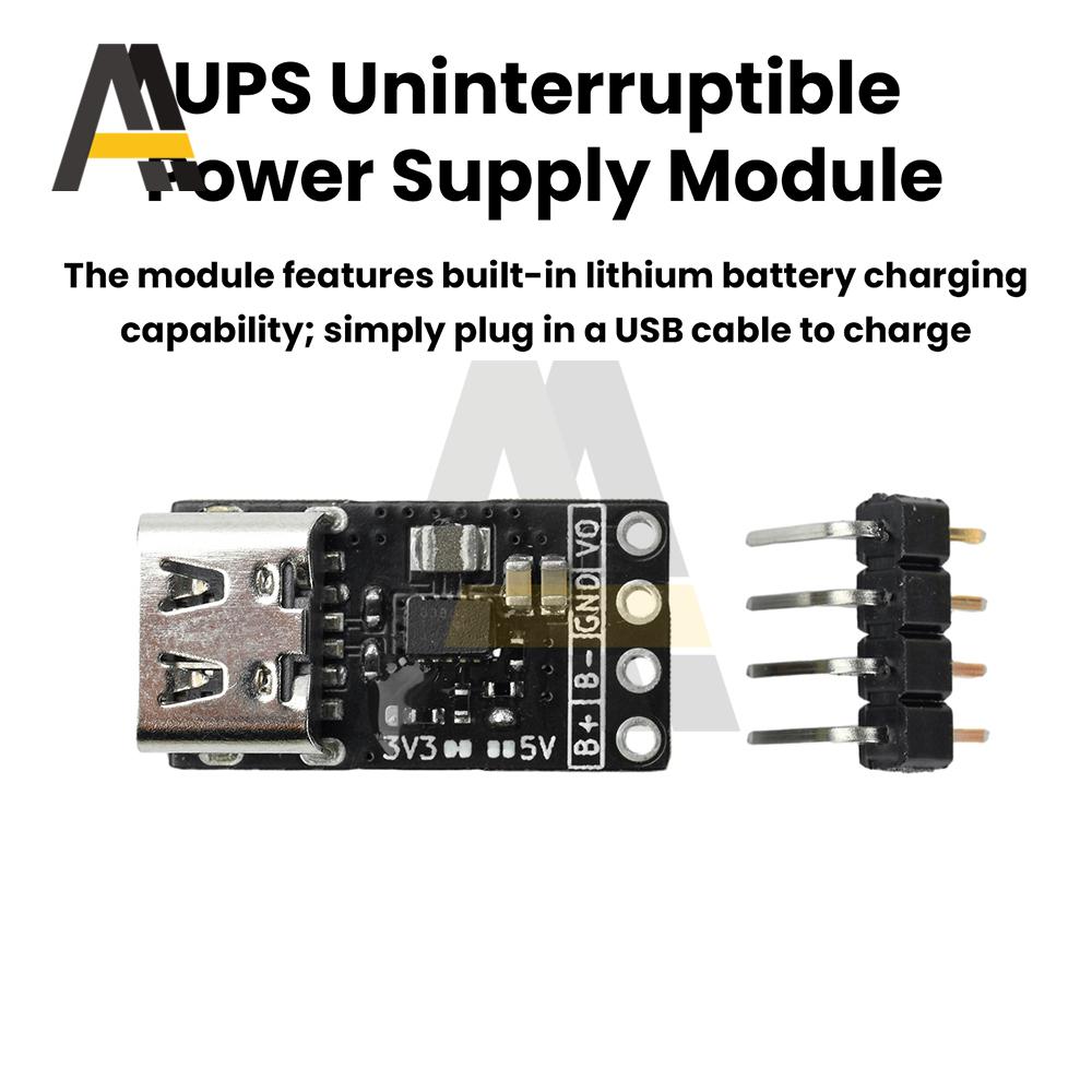 UPS Power Module with 3.3V/5V Output Lithium Battery Charging Circuit Board for STM32 ESP32 Devices