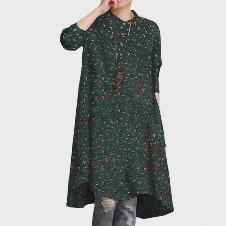 2026 Women's Retro Floral Long-Sleeve Loose Shirt