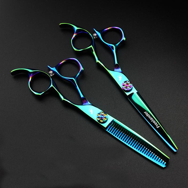 6.0" GM13 Green Hairdressing Barber, Straight, Bangs, Thinning Scissors